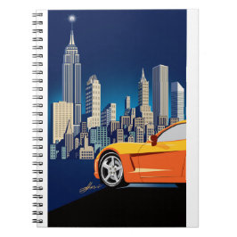 CADERNO ESPIRAL ARTE AUTOMÓVEL DE VETTE ELEGANTE