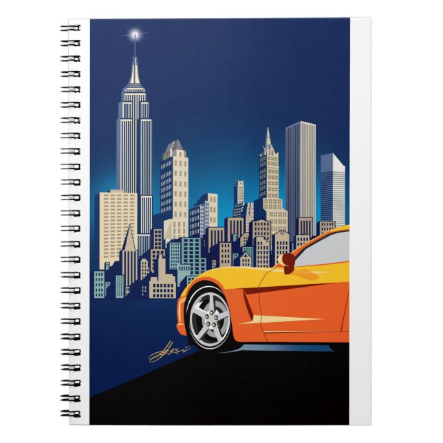CADERNO ESPIRAL ARTE AUTOMÓVEL DE VETTE ELEGANTE (Frente)