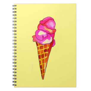Caderno Espiral arte bonito da comida do gelato do gelado