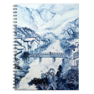 Caderno Espiral Arte chinesa #1 da porcelana