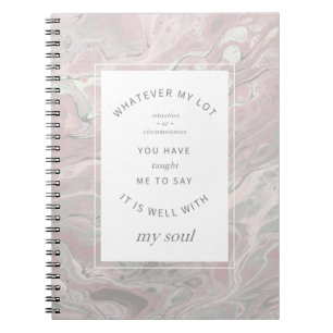 Caderno Espiral Arte Cristã Hymn Marble Rosa Esmagada