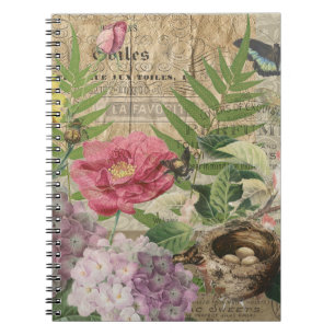 Caderno Espiral Arte da Flor Floral do Ninho Floral