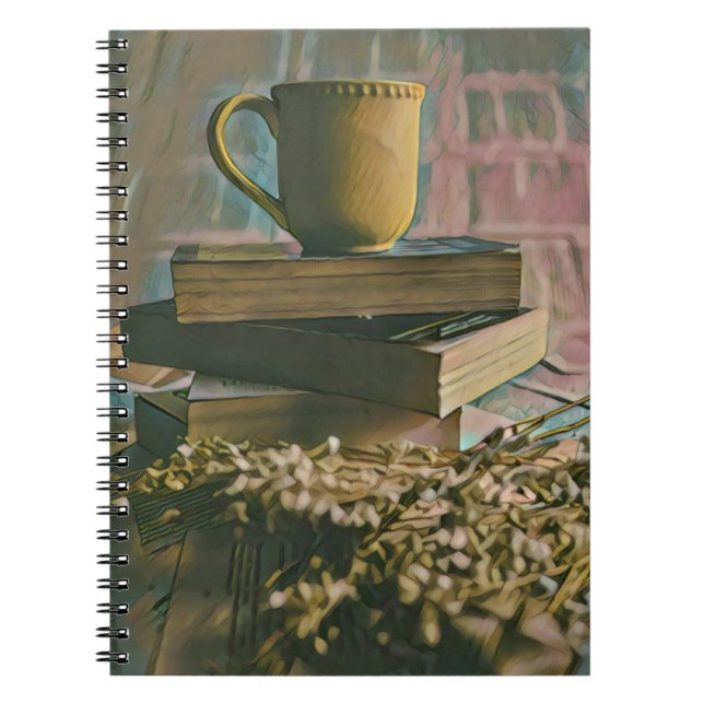 Caderno Espiral Arte de amante de biblioteca (Frente)