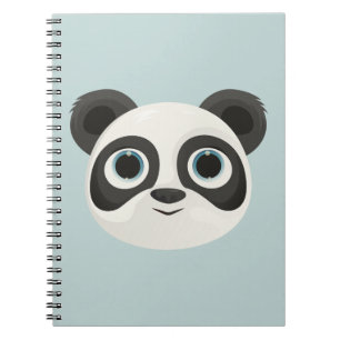Caderno Espiral Arte de Aniversário de Crianças Panda