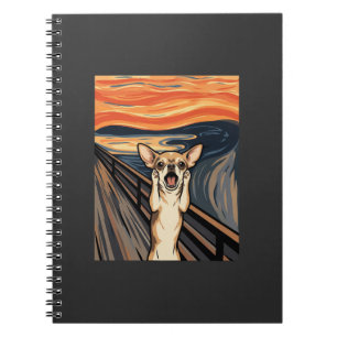 Caderno Espiral Arte de Cachorro Expressionista Grito de Chihuahua