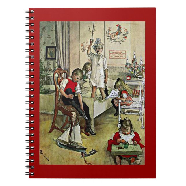 Caderno Espiral Arte de Carl Larsson: Manhã de Natal (Frente)