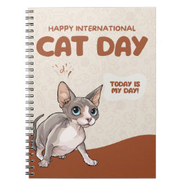 Caderno Espiral Arte de Celebração do Dia Internacional do Gato Sp