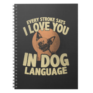 Caderno Espiral Arte de Citação de Cachorro Amor Impressão de Pata