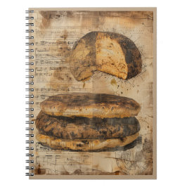 Caderno Espiral Arte de Colagem de Efêmeros de Pão Arepa