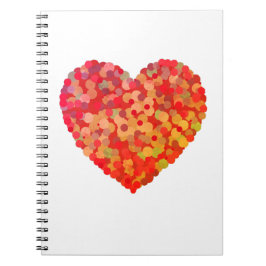 Caderno Espiral Arte de Coração Abstrato com Confetes