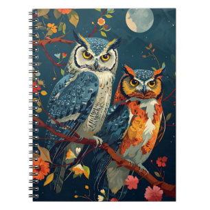 Caderno Espiral Arte de coruja-velha