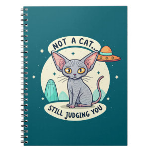 Caderno Espiral Arte de desenho animado sarcástico de gato Sphynx 