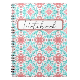 Caderno Espiral Arte de Design de Padrão Floral Colorido e Sem Cos
