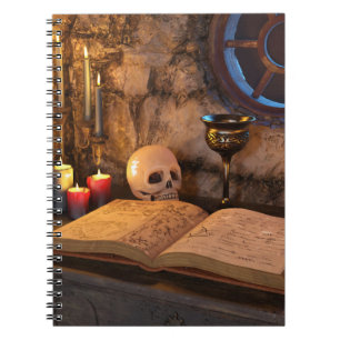 Caderno Espiral Arte de Estudo Iluminado por Velas da Academia Som