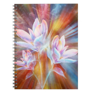Caderno Espiral Arte de flores modernas abstratas