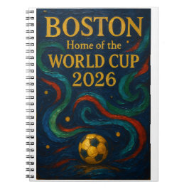 Caderno Espiral Arte de Futebol de Boston 2026 Design de Futebol