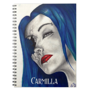 Caderno Espiral Arte de Garota Gótica de Fantasia e Horror Maravil