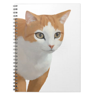Caderno Espiral Arte de Gato Ginger Adorável