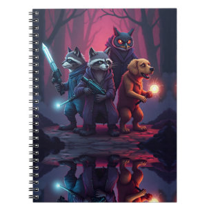 Caderno Espiral Arte de Guerreiro Animal da Floresta Mística