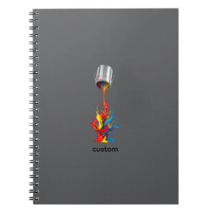 Caderno Espiral Arte de Lata de Tinta Color Splash