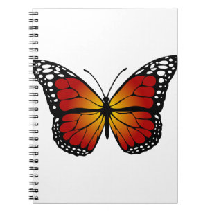 Caderno Espiral Arte de Linha Artística de Abstrato de Borboleta
