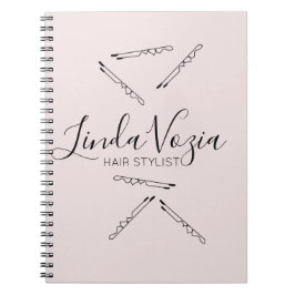 Caderno Espiral Arte de Linha de Cabelereiro Minimalista Cabelo  