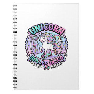 Caderno Espiral Arte de Marketplace Pronta para POD Unicorn Roller