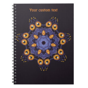 Caderno Espiral Arte de Monstro Mandala Fofo e Assustador Criatura