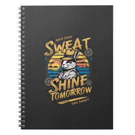 Caderno Espiral Arte de Motivação de Treino de Coelho Vintage