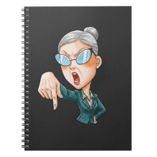 Caderno Espiral Arte de Mulher Zangada Expressiva