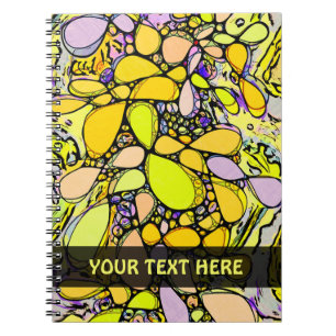 Caderno Espiral Arte de Padrão Pintado à Mão e Digitalmente 13