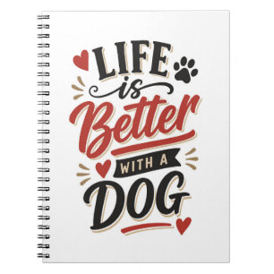Caderno Espiral Arte de Parede para Amantes de Cachorros - A Vida 