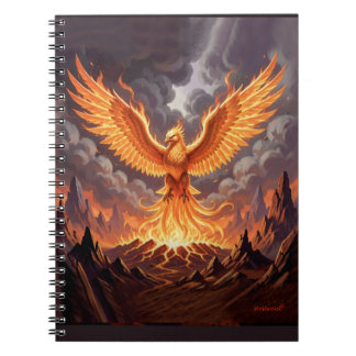 Caderno Espiral Arte de Parede Tríptico Phoenix Majestique