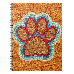 Caderno Espiral Arte de Pata de Cães com Poli Baixa