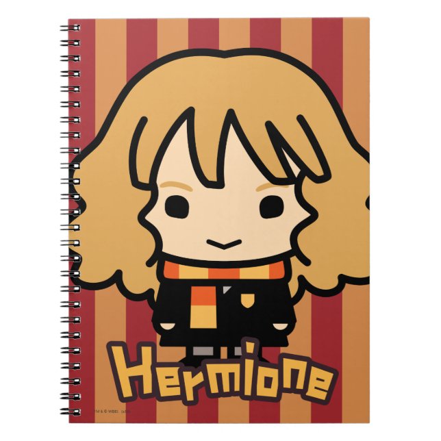 Caderno Espiral Arte de Personagem de Desenho da Hermione Granger (Frente)