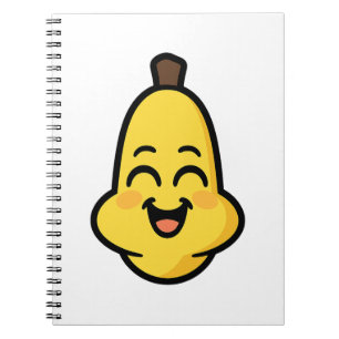 Caderno Espiral Arte de Personagem Kawaii de Banana Banini Fofa