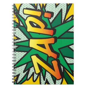 Caderno Espiral Arte de Pop de Livro Retrópico de Diversão ZAP