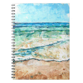 Caderno Espiral Arte de Praia Pintada por abstrato
