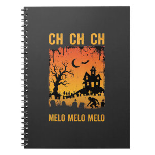 Caderno Espiral Arte de Silhueta de Casa Assombrada de Bruxa de Ha