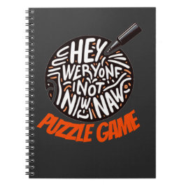 Caderno Espiral Arte de Tipografia de Citação de Puzzle em Negrito
