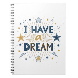 Caderno Espiral Arte de Tipografia Estrela 'Eu Tenho um Sonho'