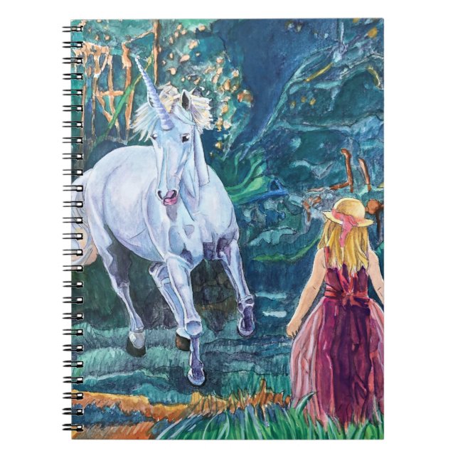 Caderno Espiral Arte de Unicórnio (Frente)