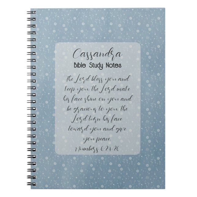 Caderno Espiral Arte de Versículos da Bíblia Cristã (Frente)