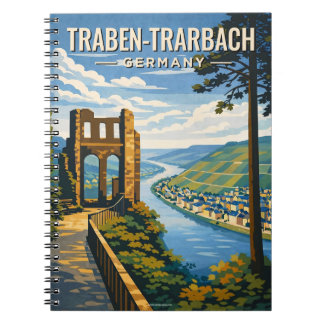 Caderno Espiral Arte de Viagem Vintage Traben-Trarbach