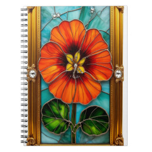 Caderno Espiral Arte de Vidro Manchado Elegante