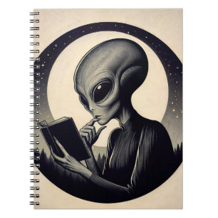 Caderno Espiral Arte de Vintagem do Livro de Leitura de alienígena