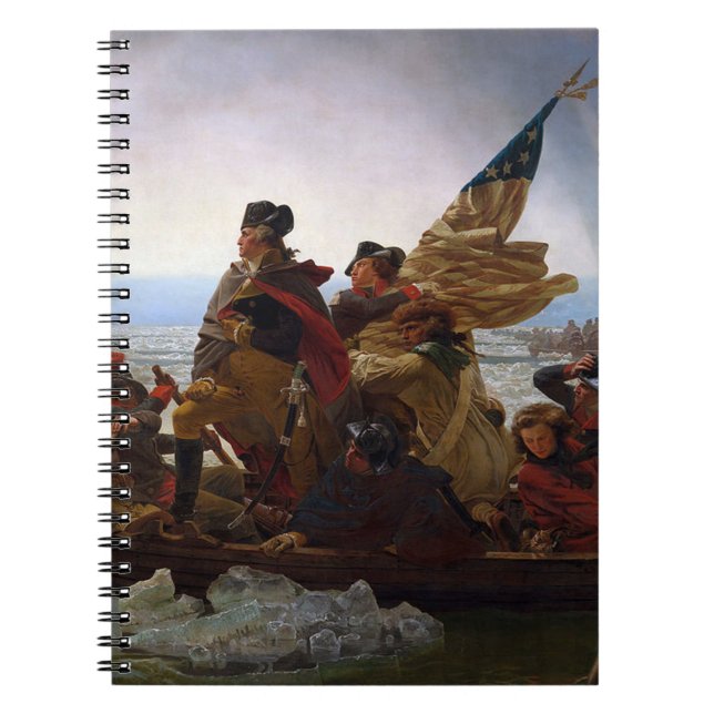 Caderno Espiral Arte de Washington Cruzando o Delaware (Frente)
