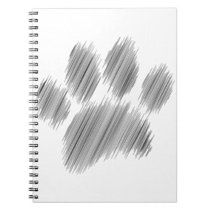 Caderno Espiral Arte Digital com Pêssego de Cão Escrito