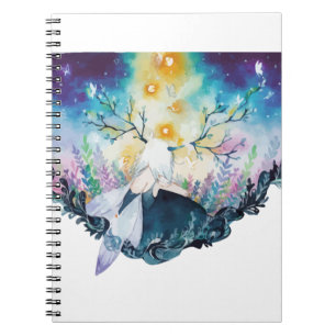 Caderno Espiral Arte Digital Fada de Árvore