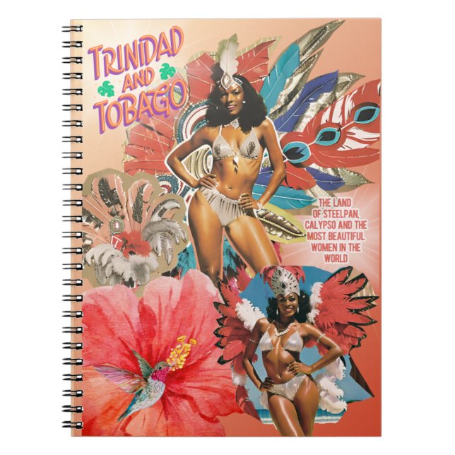 Caderno Espiral Arte do Carnaval de Trinidad e Tobago (Frente)